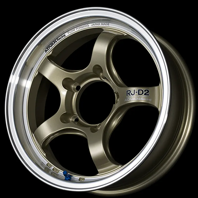Advan Rg-D2 Alloy Wheel – 15X6.0", +45 Offset, 4X100 Pcd, 63Mm Center Bore, Champagne Gold Finish 1