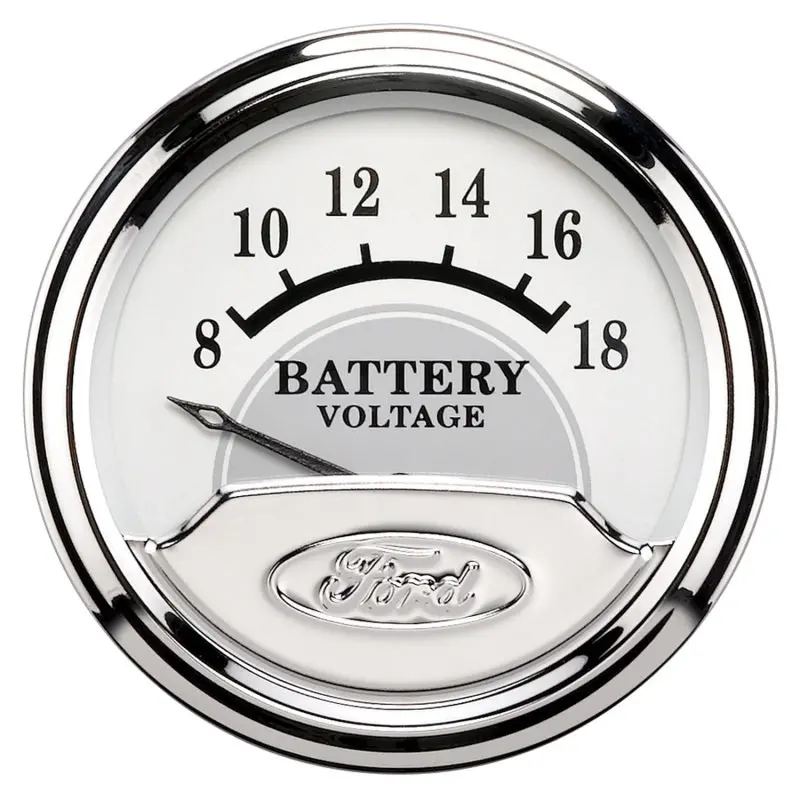 Autometer Masterpiece 2-1/16" Electronic Voltmeter Gauge — 18V, Ford-Compatible 1