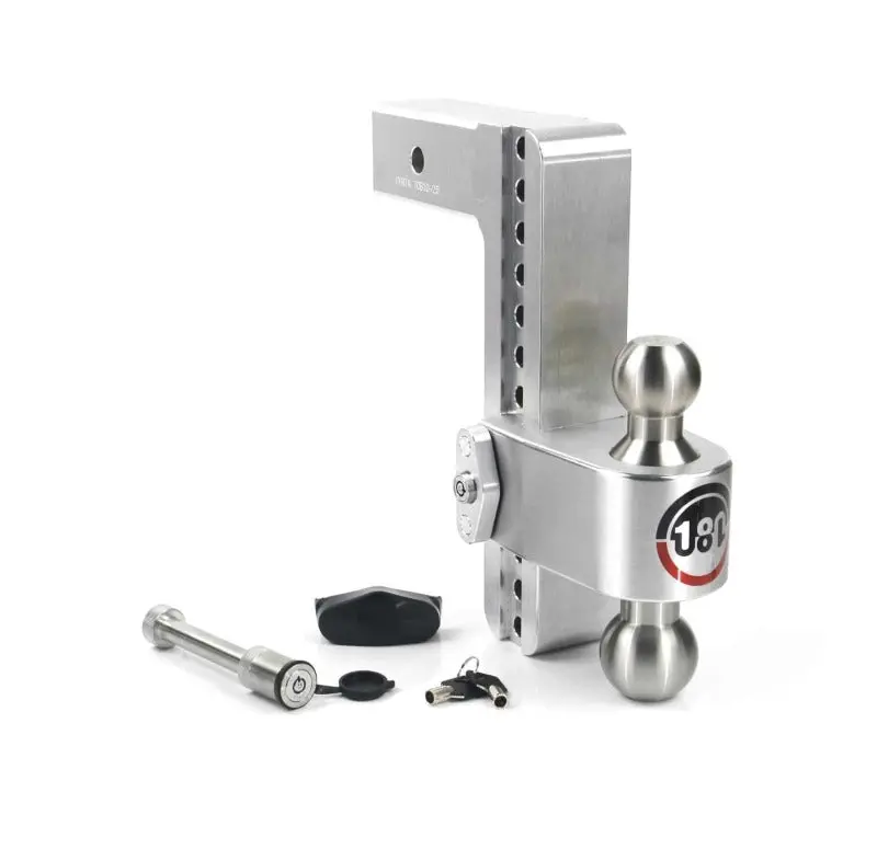 Weigh Safe Ws180 Adjustable Drop Hitch – 10" Drop, 2.5" Shank, 10,000 Lb Gtw / 18,500 Lb Wt Rating, Includes Ws05 Lock 1