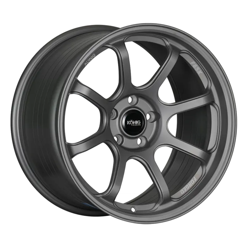 Konig Forged F6Sx Alloy Wheel – 18X9.5", 5X112 Bolt Pattern, Et30 Offset, Satin Grey With Knurled Bead 1