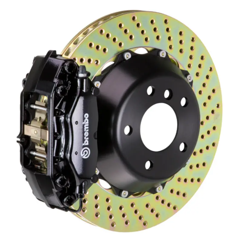 Brembo Gt Rear Big Brake Kit — 4-Piston Calipers, 345X28Mm Drilled Two-Piece Rotors For 2005–2011 Mercedes-Benz G55 Amg 1
